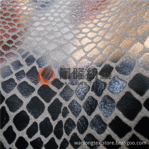 Bronzed Suede Leather for Sofa Upholstery, Snake Pattren